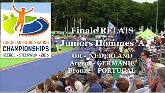 L'Equipe de NEDERLAND Relais Juniors A Hommes  Championne d'Europe 2016 à HEERDE - Pays Bas de Roller Piste  @FFRollerSports #TvLocale_fr